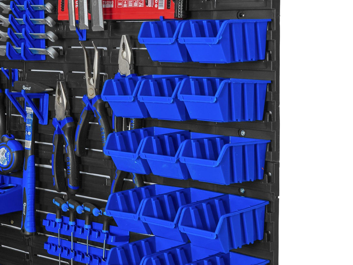 Panou suport organizator de scule cu cutii depozitare 69 piese 1152x780mm Geko