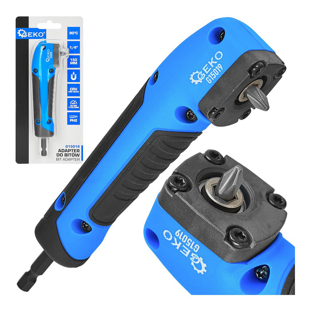 Adaptor unghiular pentru biti 1/4'' 150mm 25Nm Geko