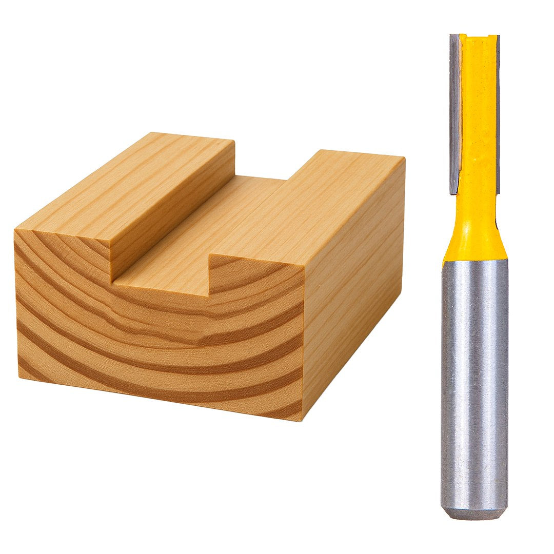 SET 12 FREZE PENTRU LEMN CU DIAMETRU 8MM - HSS, CU SUPORT - GEKO
