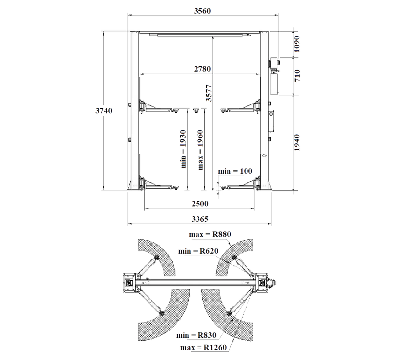 ELEVATOR AUTO 2 COLOANE 4T 380V CU TRAVERSA PE SUS + ULEI GRATIS