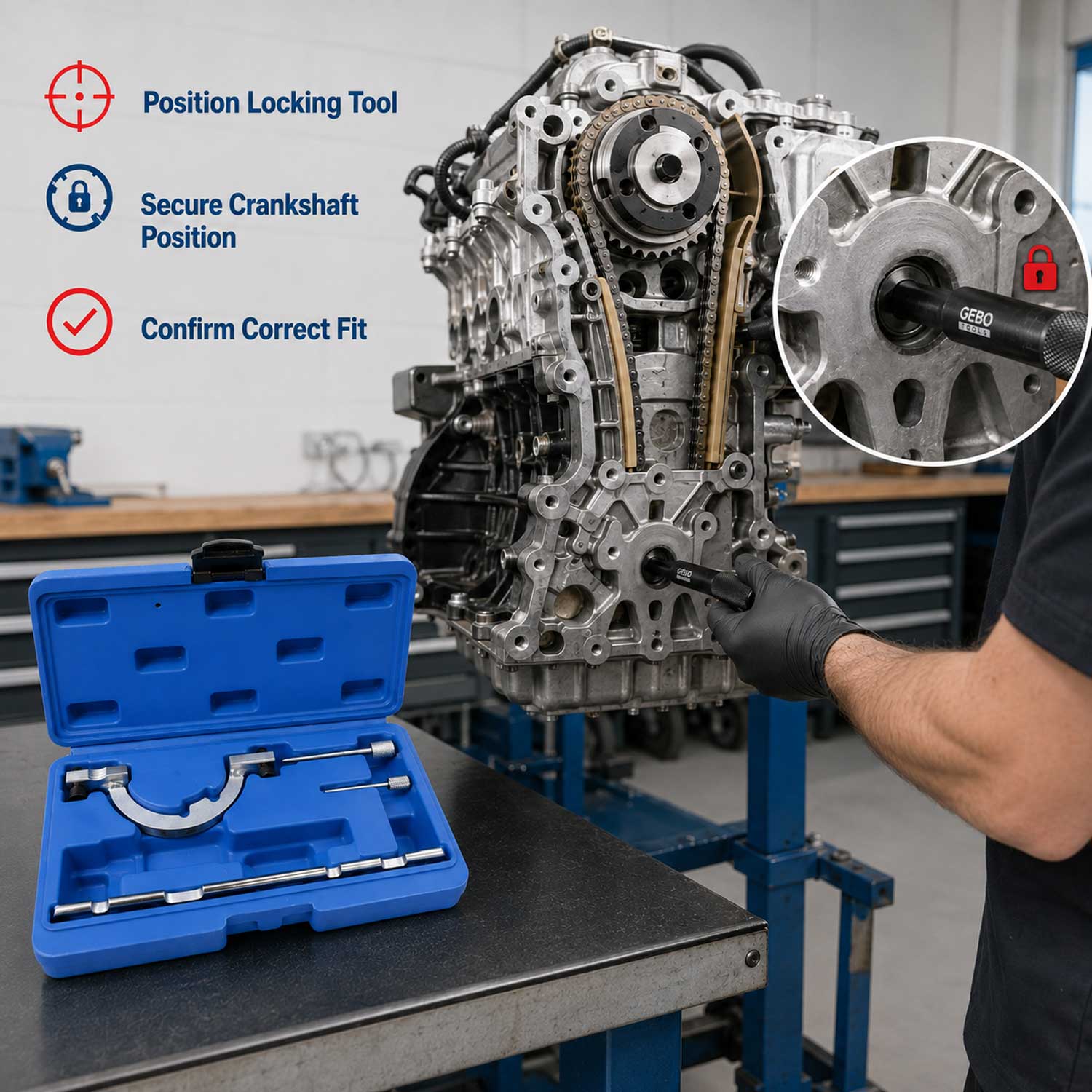 Trusa fixare distributie OPEL 1.0 1.2 1.4 12V GEBO TOOLS