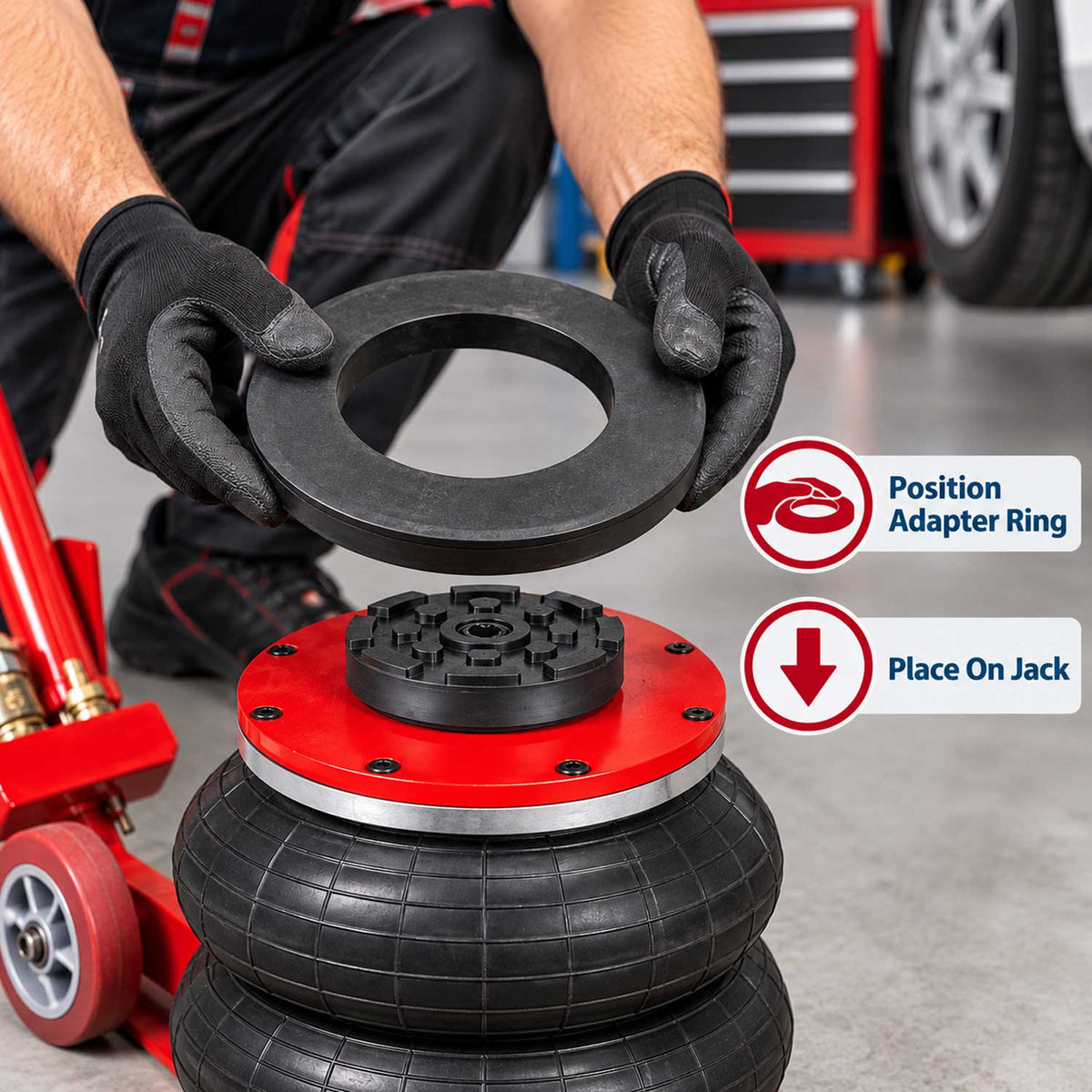 Inel adaptor tampon cauciuc pentru cric perna aer 3.5T GEBO TOOLS