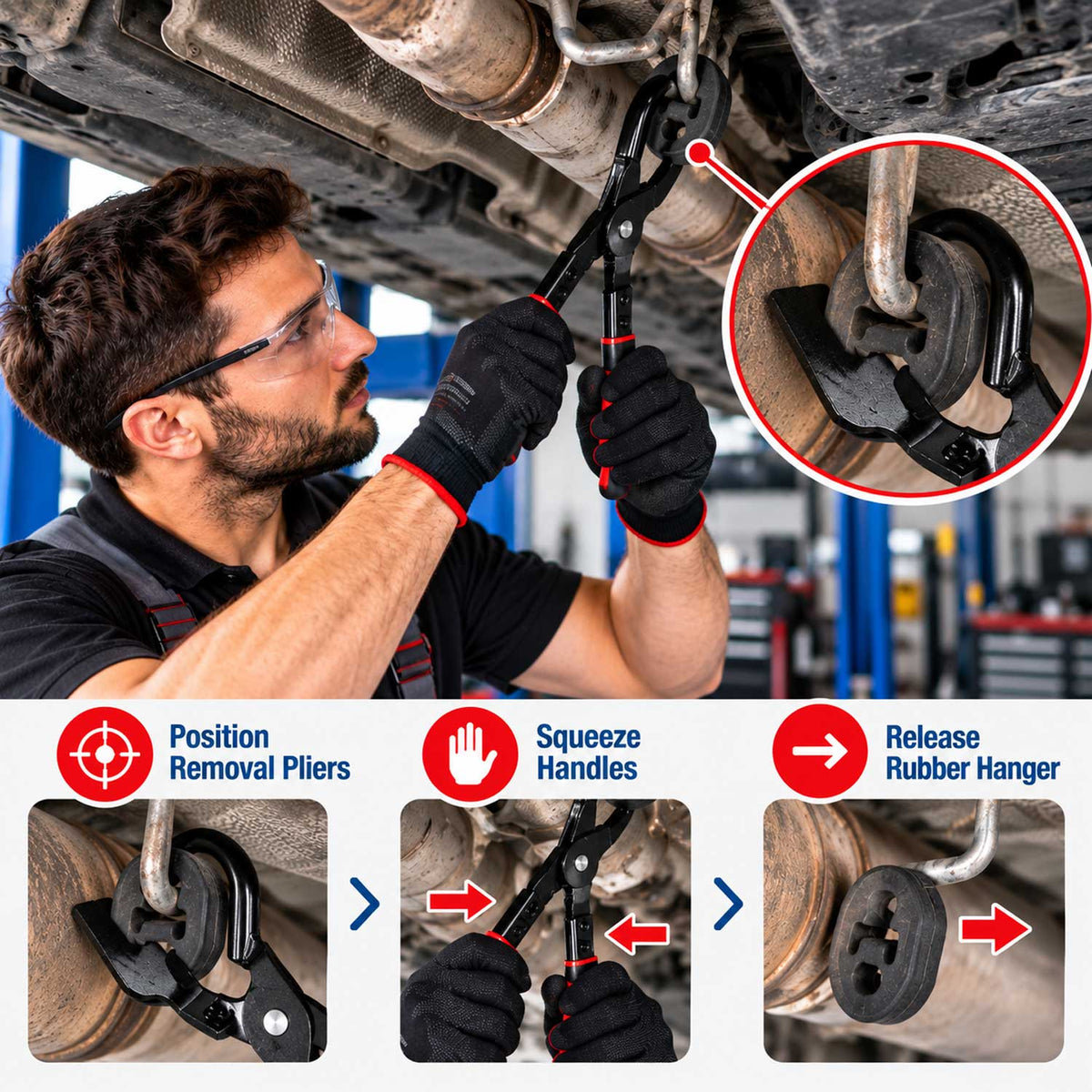 Cleste pentru demontat pufere de cauciuc la esapament 300mm GEBO TOOLS