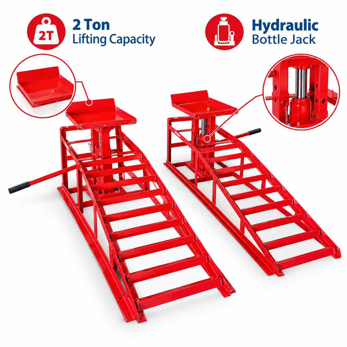 Set rampa auto cu elevare hidraulica 2T GEBO TOOLS