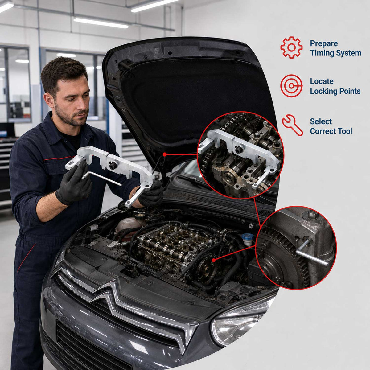 Cale blocator fixare distributie CITROEN PEUGEOT psa 1.0 1.2 vti thp e-vti
