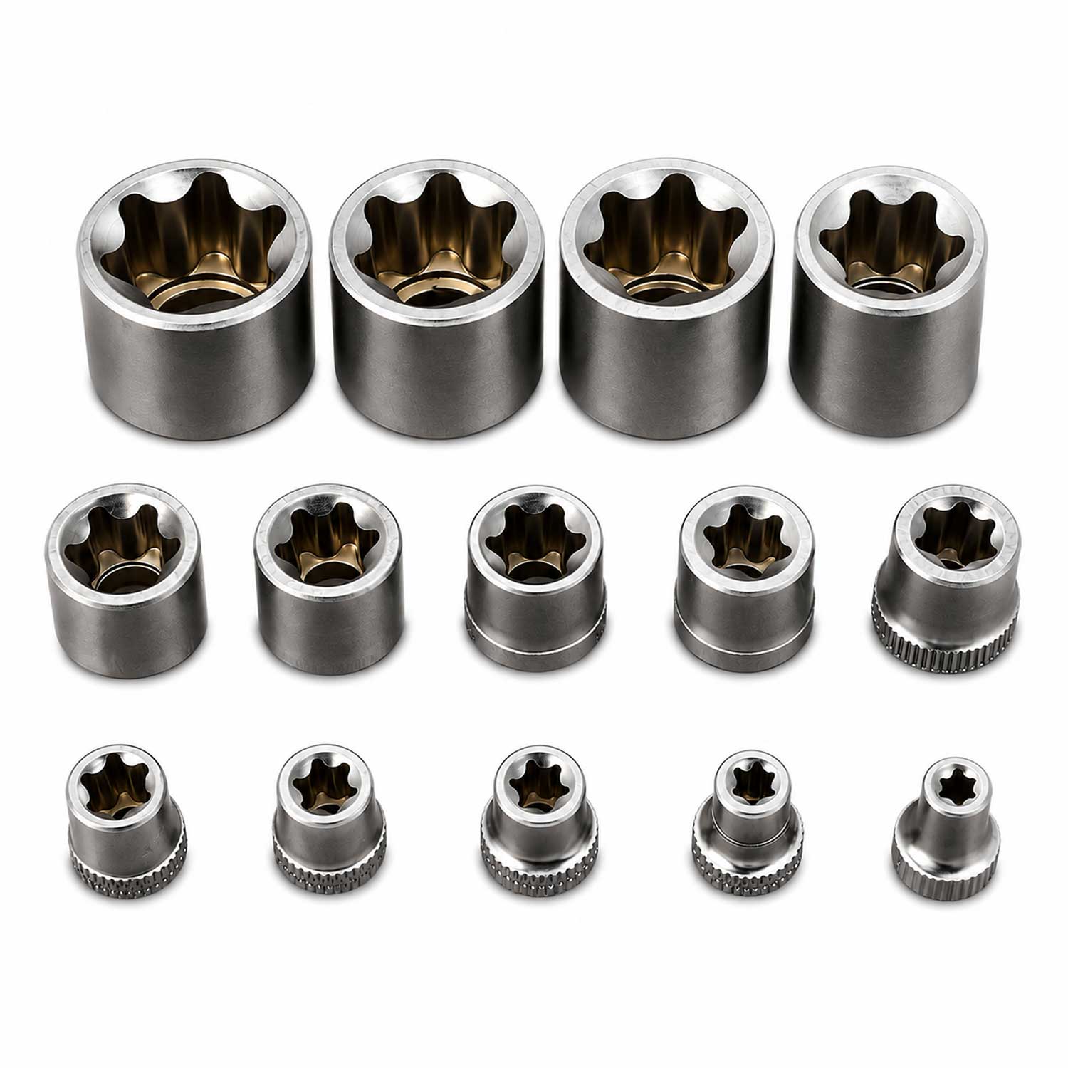 Set tubulare profil e e4-e24 1/4 3/8 1/2 14 piese GEBO TOOLS