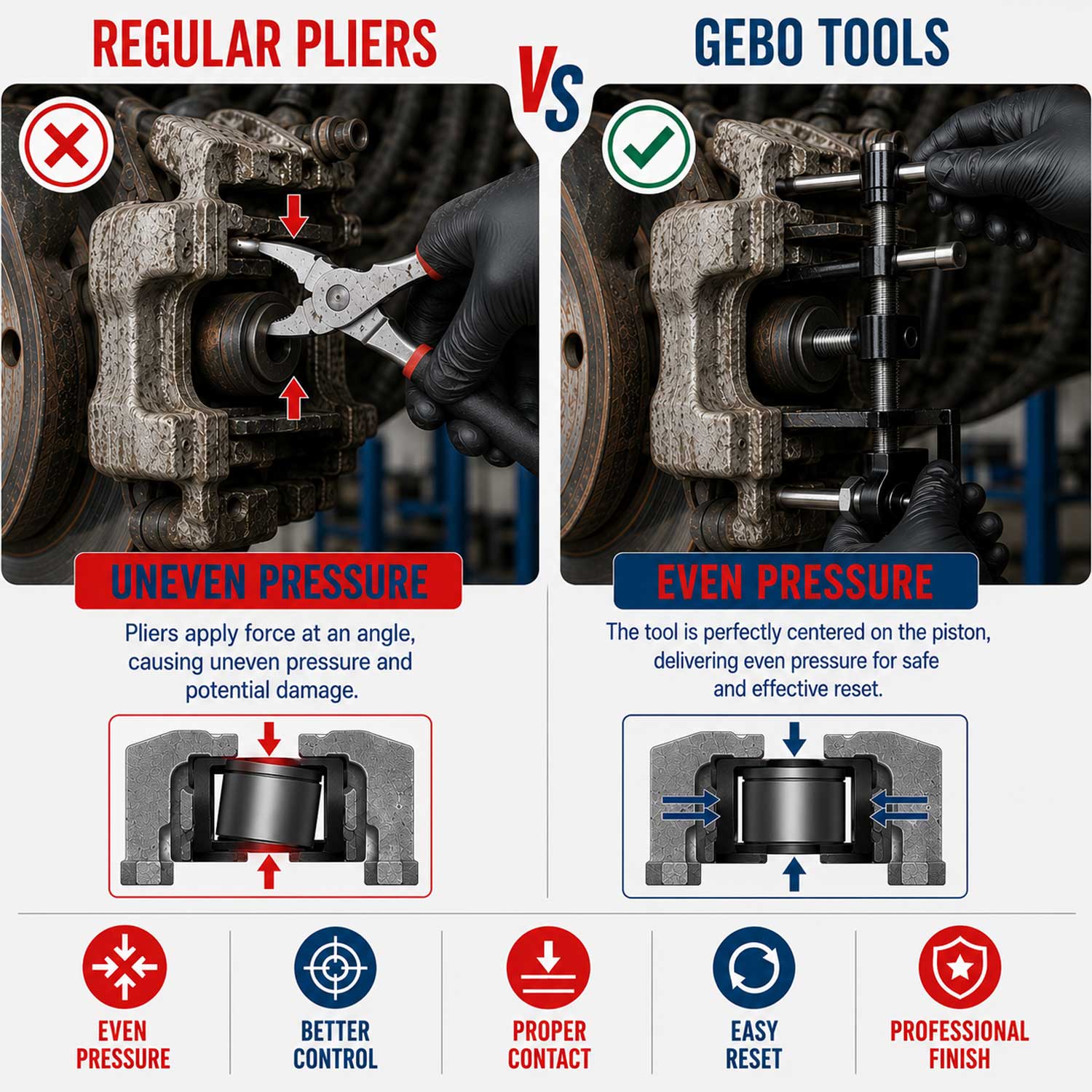 Presa universala pentru piston etriere frana auto GEBO TOOLS