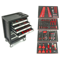 DULAP SCULE PROFESIONAL HBM CU 7 SERTARE, 154 PIESE, 4 MODULE CARBON – PREMIUM, OLANDA 