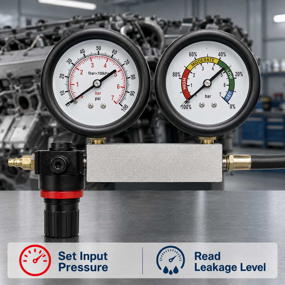 Tester pt verificare scurgeri la cilindru GEBO TOOLS