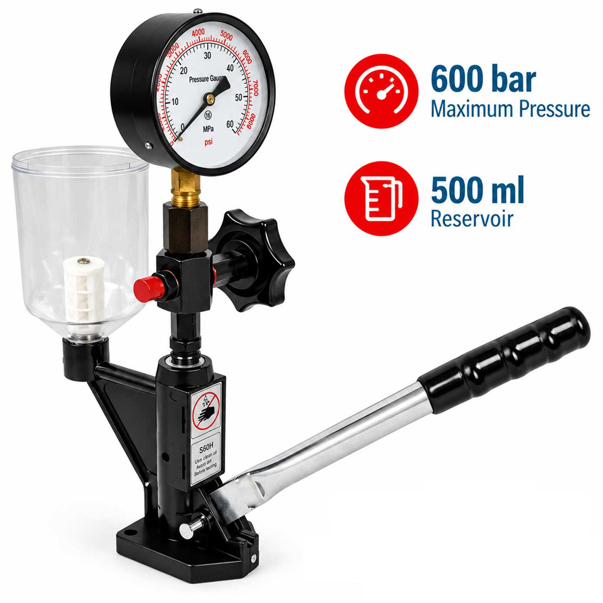 Tester pentru verificare presiune injectoare motorina 600 bar GEBO TOOLS