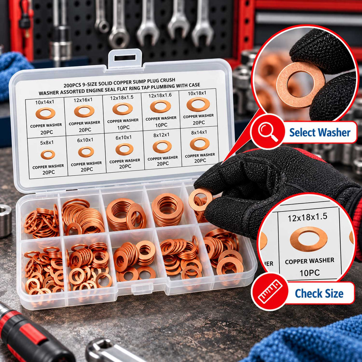 Set saibe cupru 200 buc GEBO TOOLS