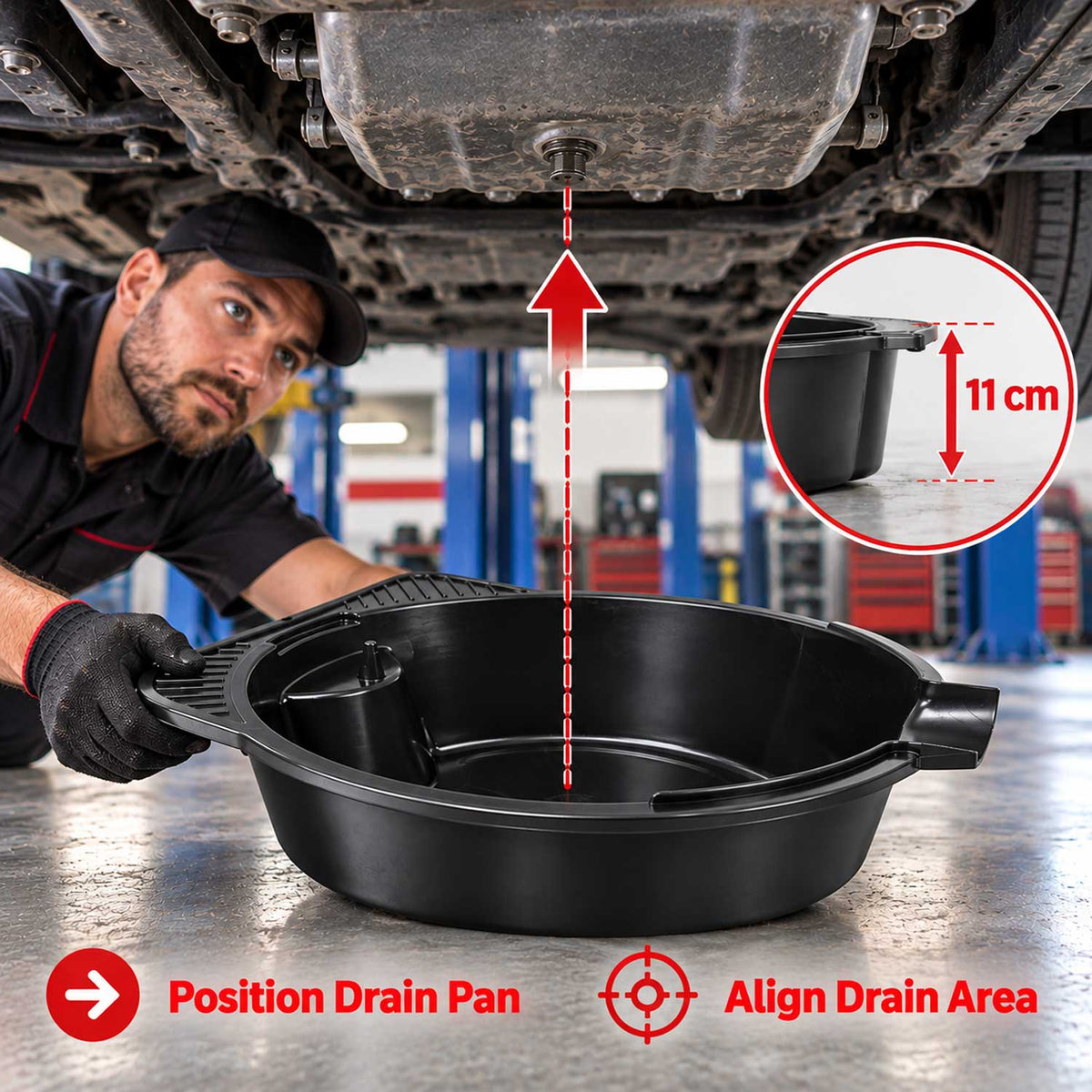 Vas tava colector ulei uzat 8l GEBO TOOLS