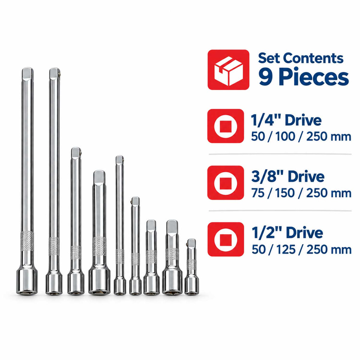 Set prelungitoare 9 piese GEBO TOOLS