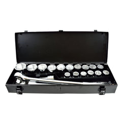 TRUSA TUBULARE HEXAGONALE 3/4'' CU CLICHET 19-50MM 21 PIESE IN CUTIE METALICA GEKO