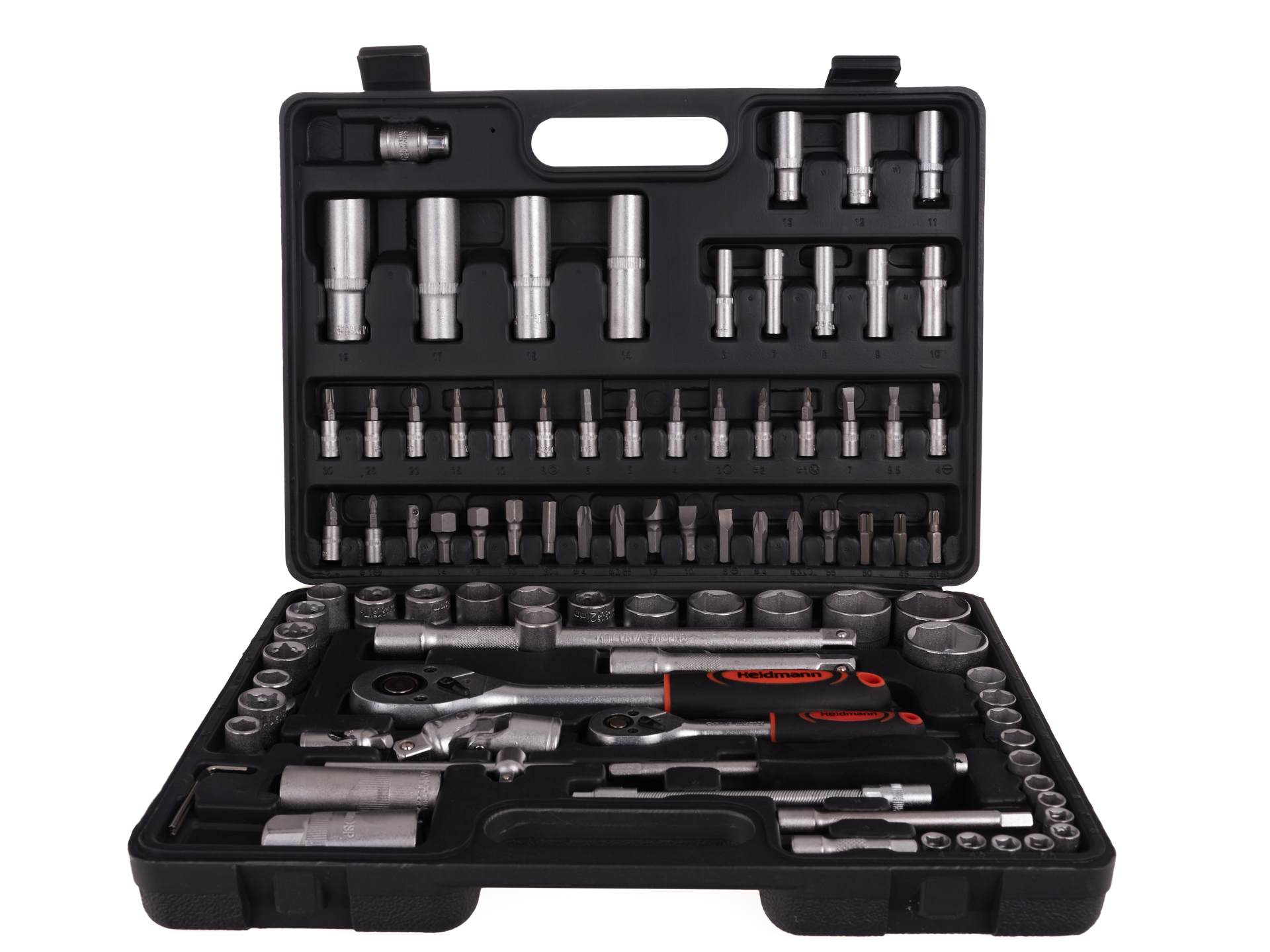 TRUSA DE SCULE CU TUBULARE SI CLICHETI 1/4 1/2 94 PIESE HEIDMANN