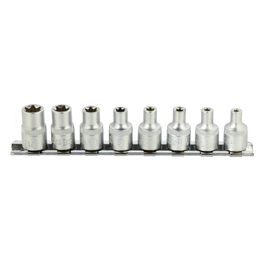 SET CHEI TUBULARE TORX E4-E14 3/8'' 8 PIESE GEKO