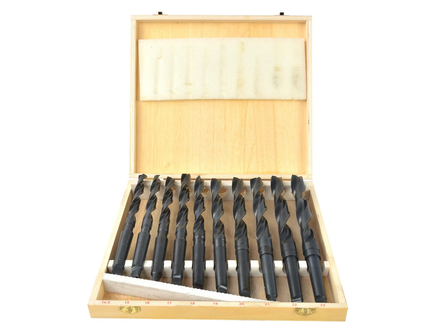 SET 10 BURGHIE MORSE MK2 PENTRU METAL, 14,5–23 MM – HSS, PRINDERE CON B16