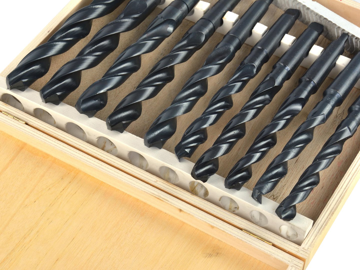 SET 10 BURGHIE MORSE MK2 PENTRU METAL, 14,5–23 MM – HSS, PRINDERE CON B16