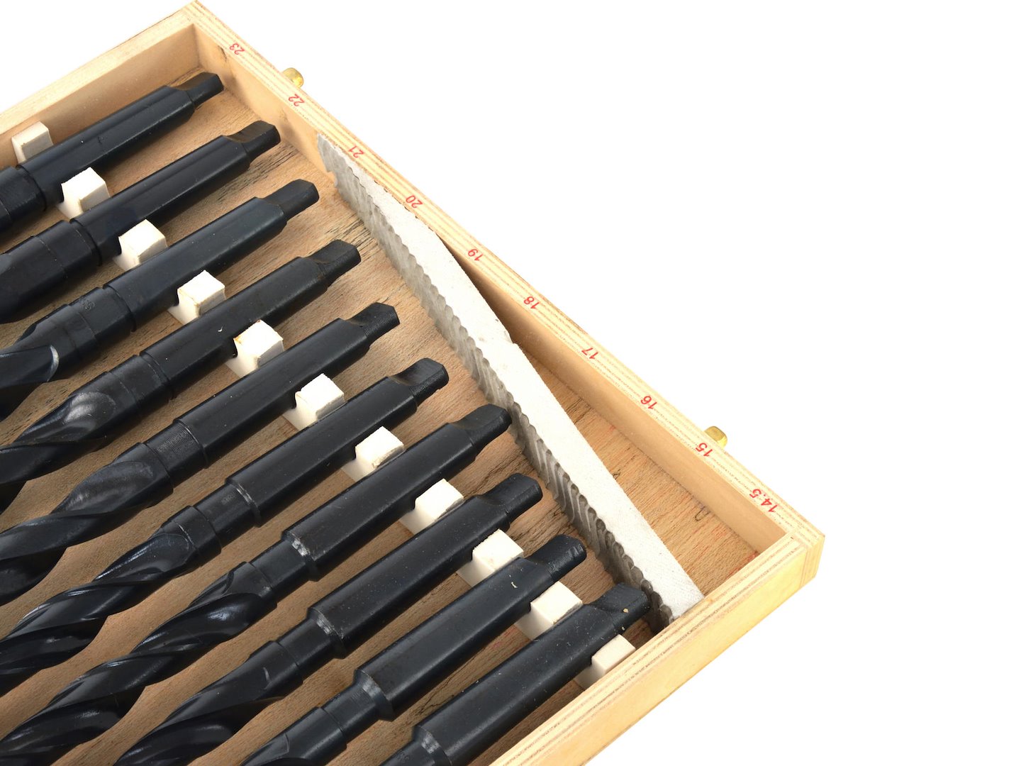 SET 10 BURGHIE MORSE MK2 PENTRU METAL, 14,5–23 MM – HSS, PRINDERE CON B16