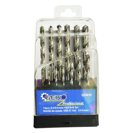 SET 13 BURGHIE HSS PENTRU METAL, 2-8 MM – PRINDERE CILINDRICA, VARF 135°