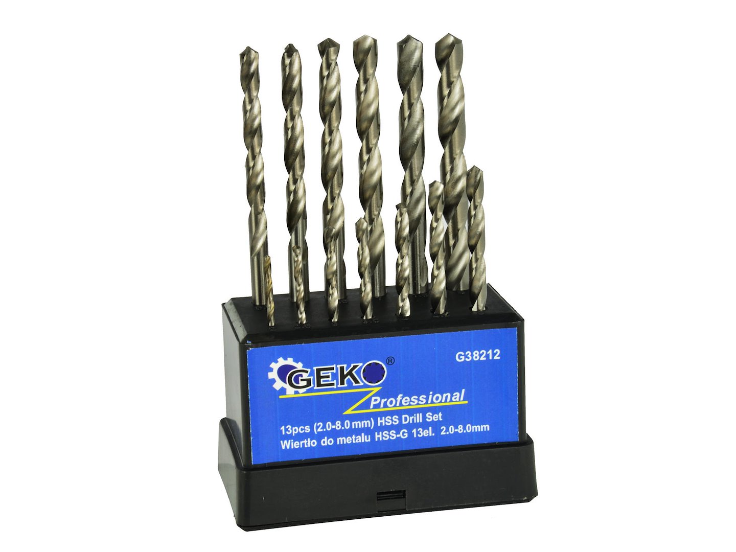 SET 13 BURGHIE HSS PENTRU METAL, 2-8 MM – PRINDERE CILINDRICA, VARF 135°