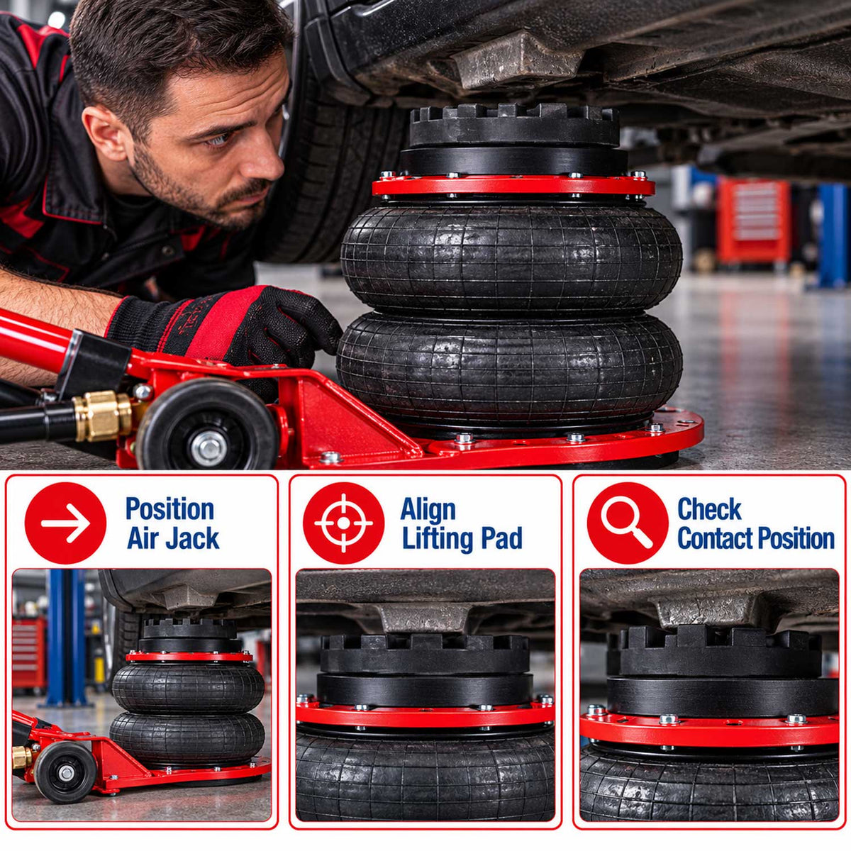 Inel adaptor tampon cauciuc pentru cric perna aer 3.5T GEBO TOOLS