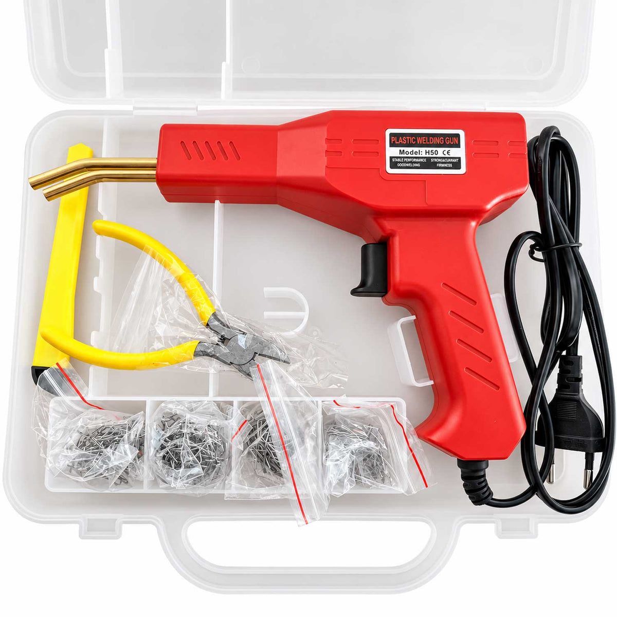 Pistol de lipit si reparat plastic 50w cu 200 capse Gebo Tools