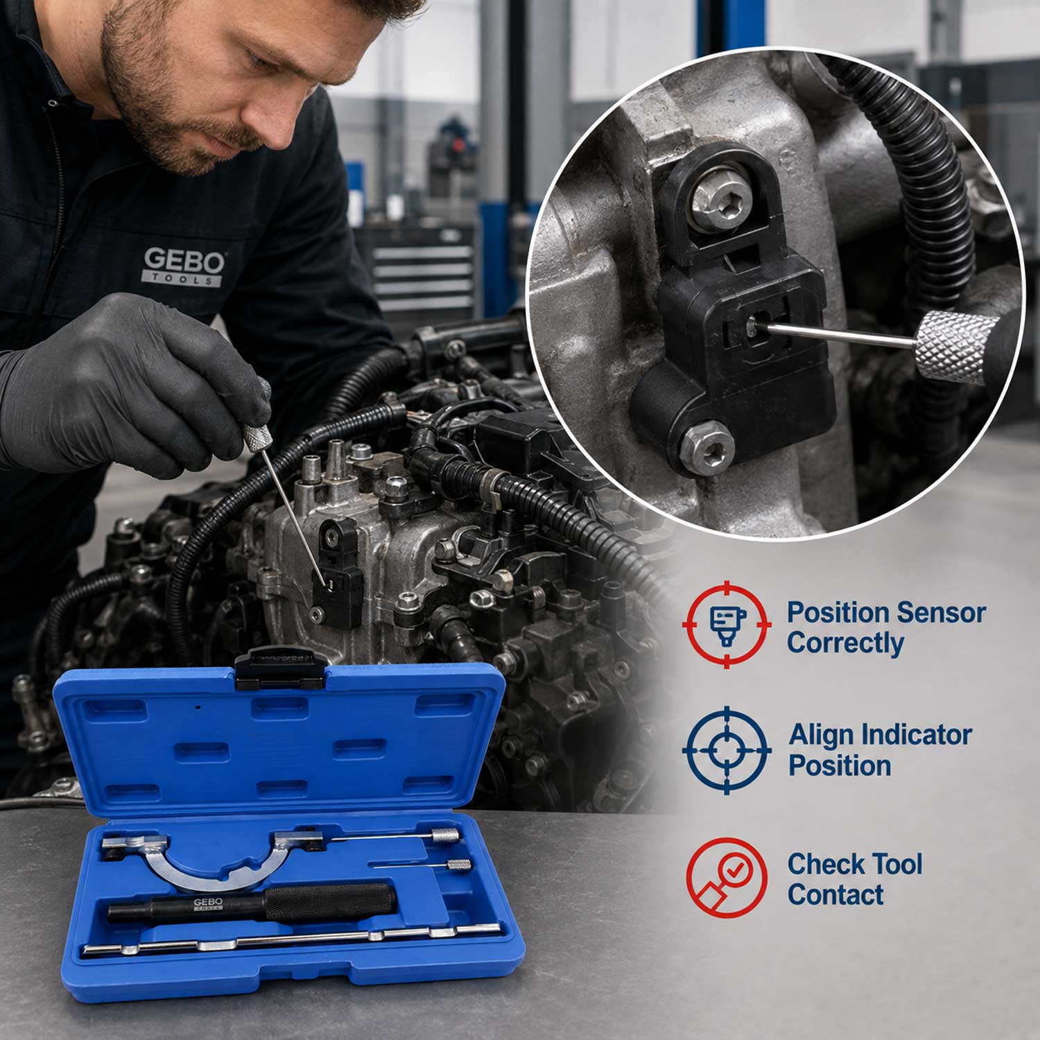 Trusa fixare distributie OPEL 1.0 1.2 1.4 12V GEBO TOOLS