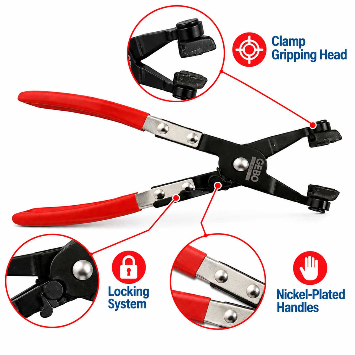 Cleste pentru coliere elastice 210mm GEBO TOOLS