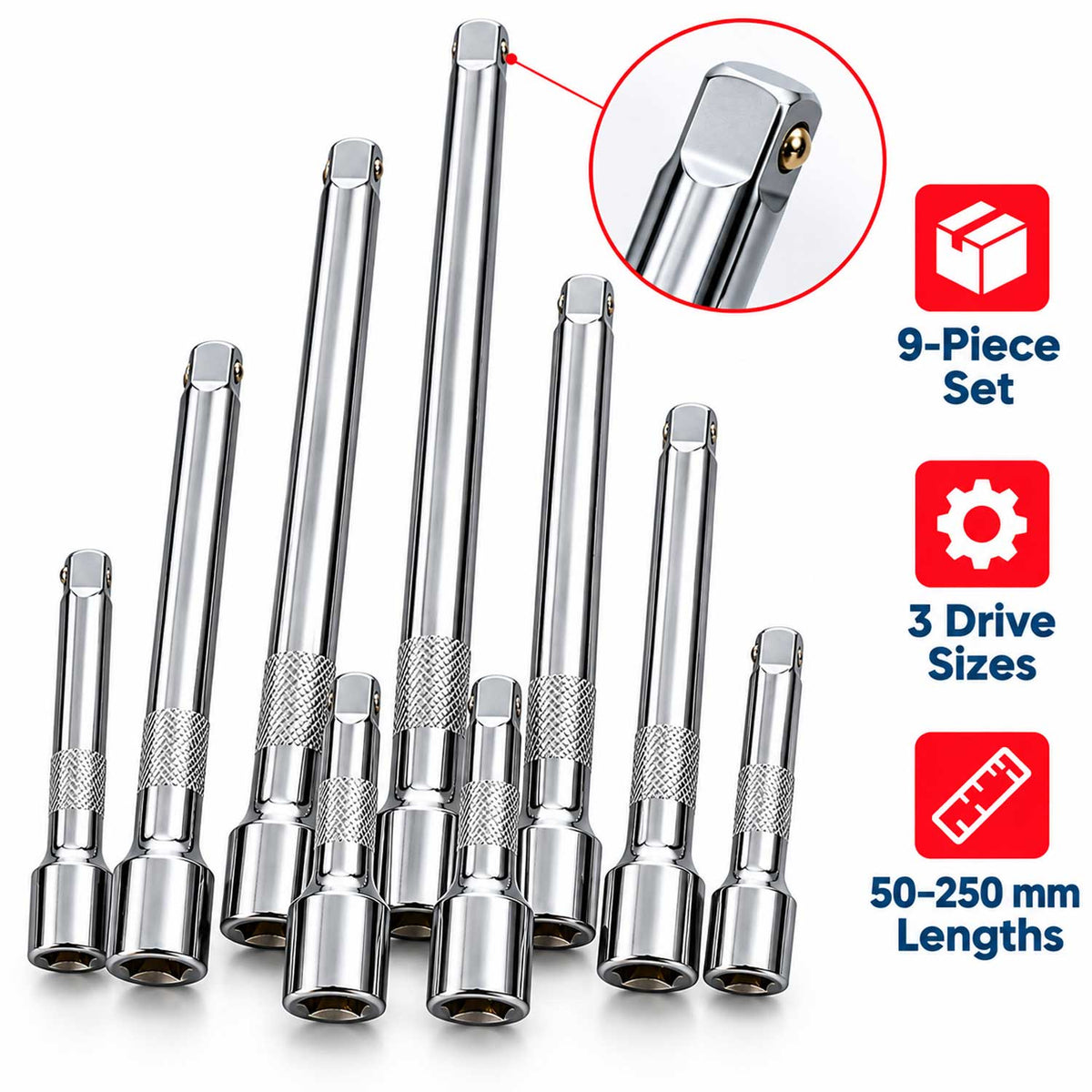 Set prelungitoare 9 piese GEBO TOOLS