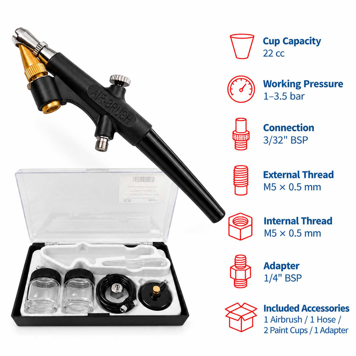 Set pistol aerograf 6 piese BD138 GEBO TOOLS