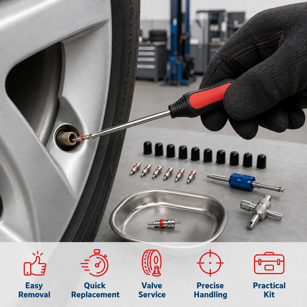 Set leviere cu maner pentru anvelope 22 piese GEBO TOOLS
