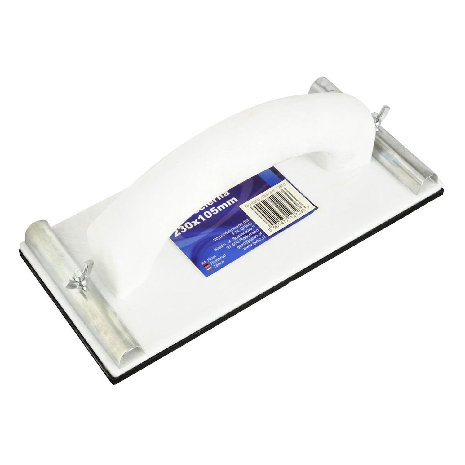 SUPORT PENTRU HARTIE ABRAZIVA 230 X 105MM, CU CLEME METALICE SI PIULITA TIP FLUTURE - GEKO