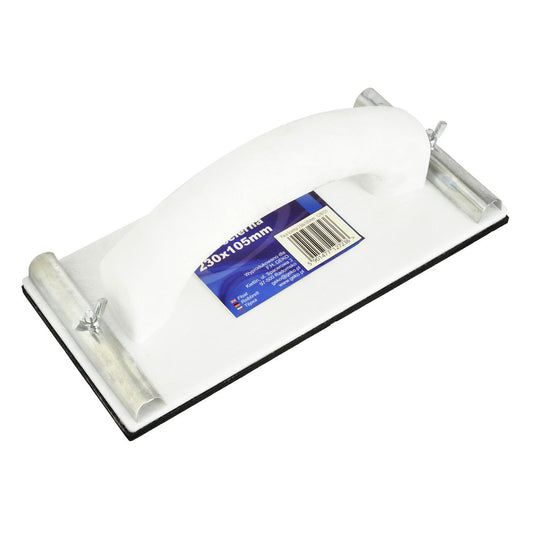 SUPORT PENTRU HARTIE ABRAZIVA 230 X 105MM, CU CLEME METALICE SI PIULITA TIP FLUTURE - GEKO