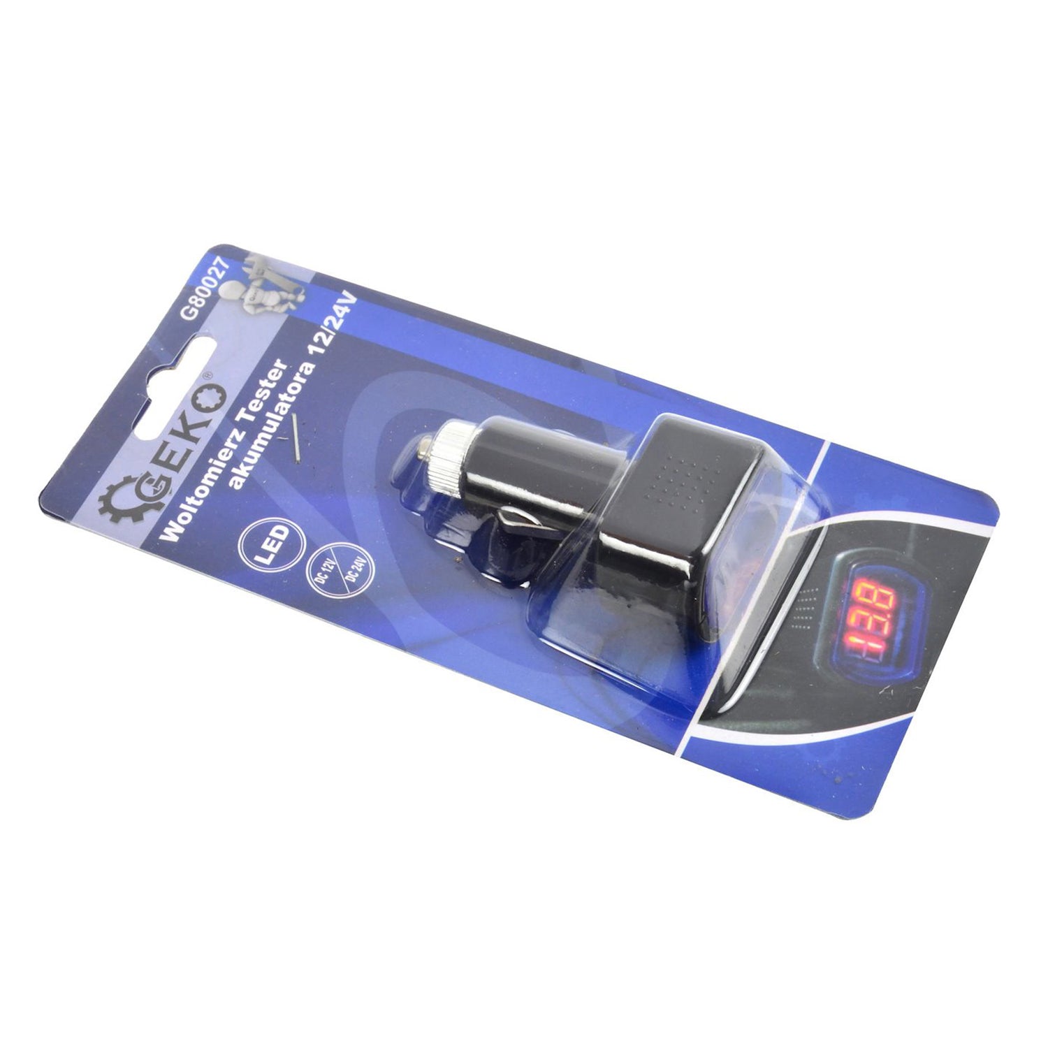 VOLTMETRU DIGITAL CU AFISAJ LED TESTER BATERII AUTO 12/24V - GEKO