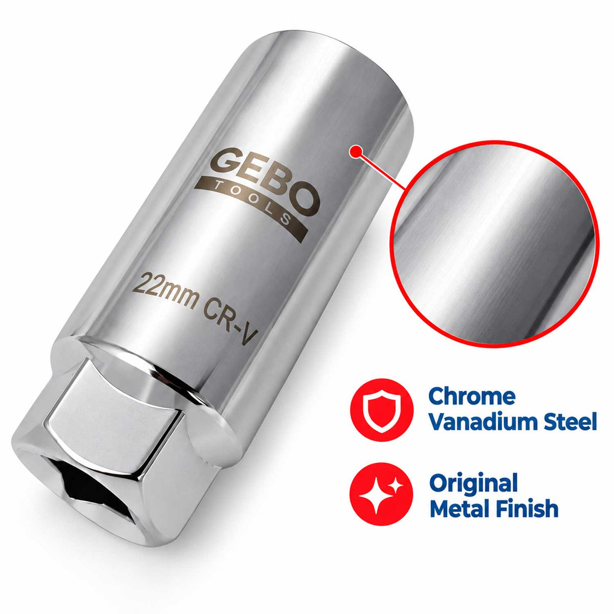 Cheie sonda lambda 3/8 22 mm crestatura 8 mm GEBO TOOLS