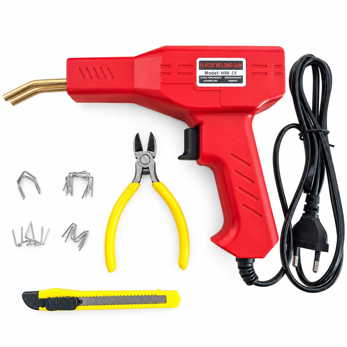 Pistol de lipit si reparat plastic 50w cu 200 capse Gebo Tools