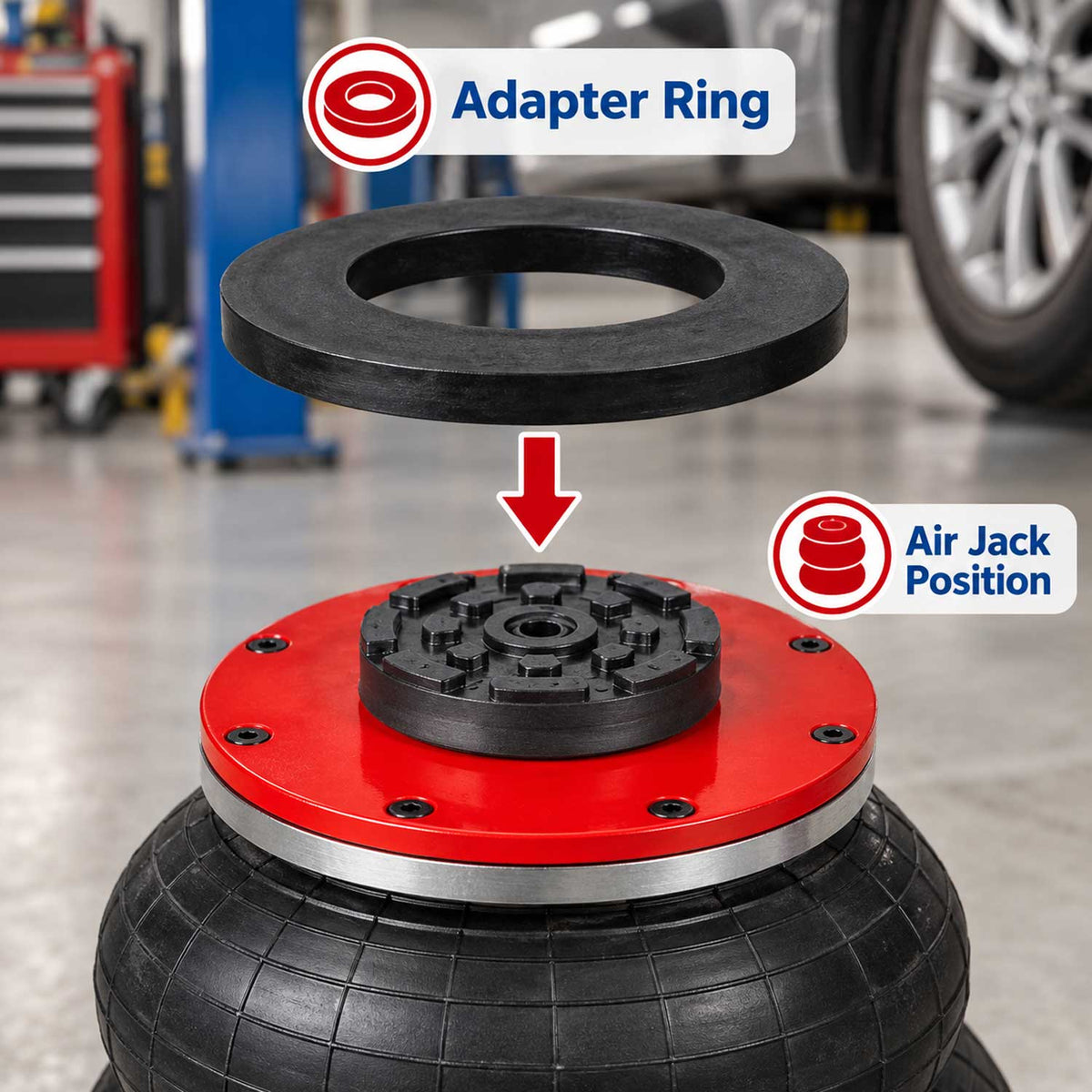 Inel adaptor tampon cauciuc pentru cric perna aer 3.5T GEBO TOOLS
