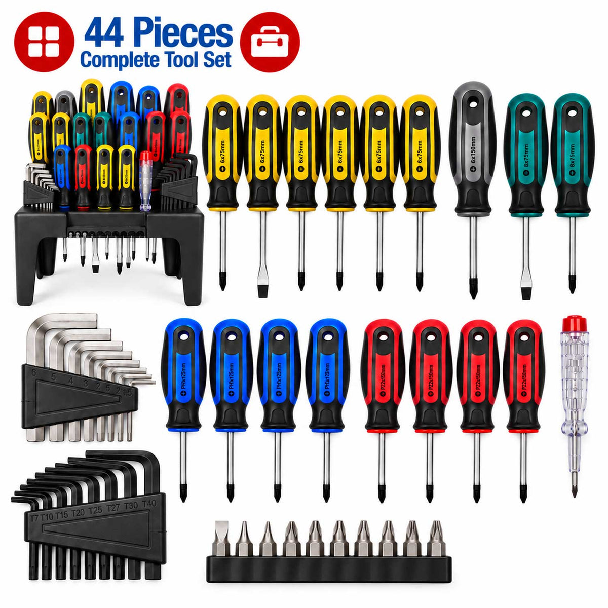 Set de 44 surubelnite TORX imbus stea lata GEBO TOOLS