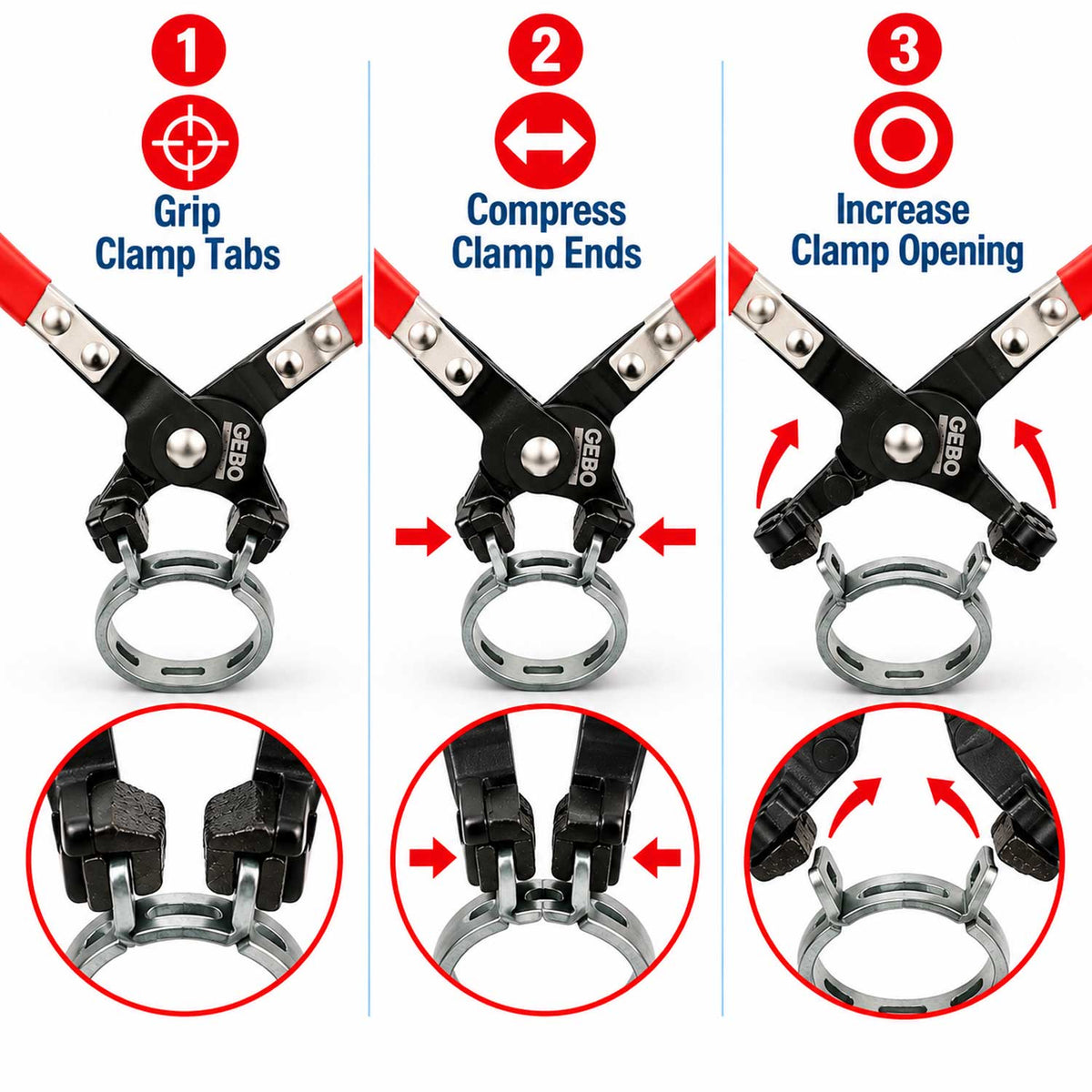 Cleste pentru coliere elastice 210mm GEBO TOOLS