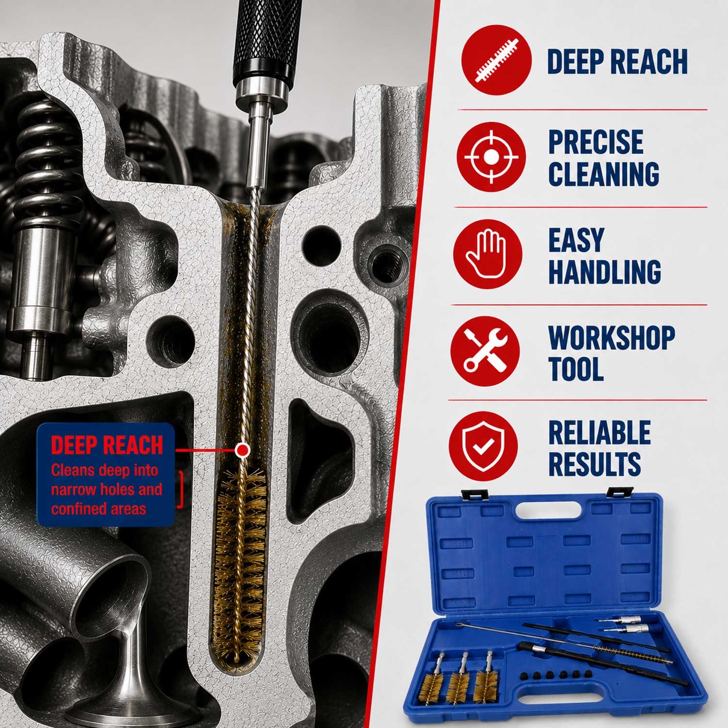 Trusa perii pentru curatat scaun locas injectoare diesel GEBO TOOLS