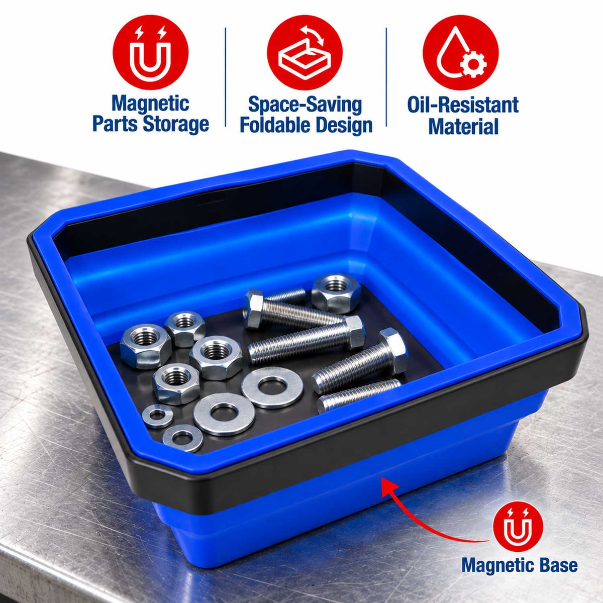 Tava patrata magnetica pliabila 110 x 110 x 50mm GEBO TOOLS