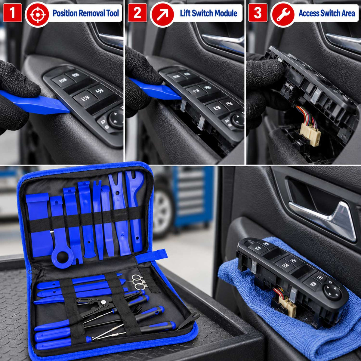 Trusa demontat radio si tapiterii cleme auto 23 piese GEBO TOOLS