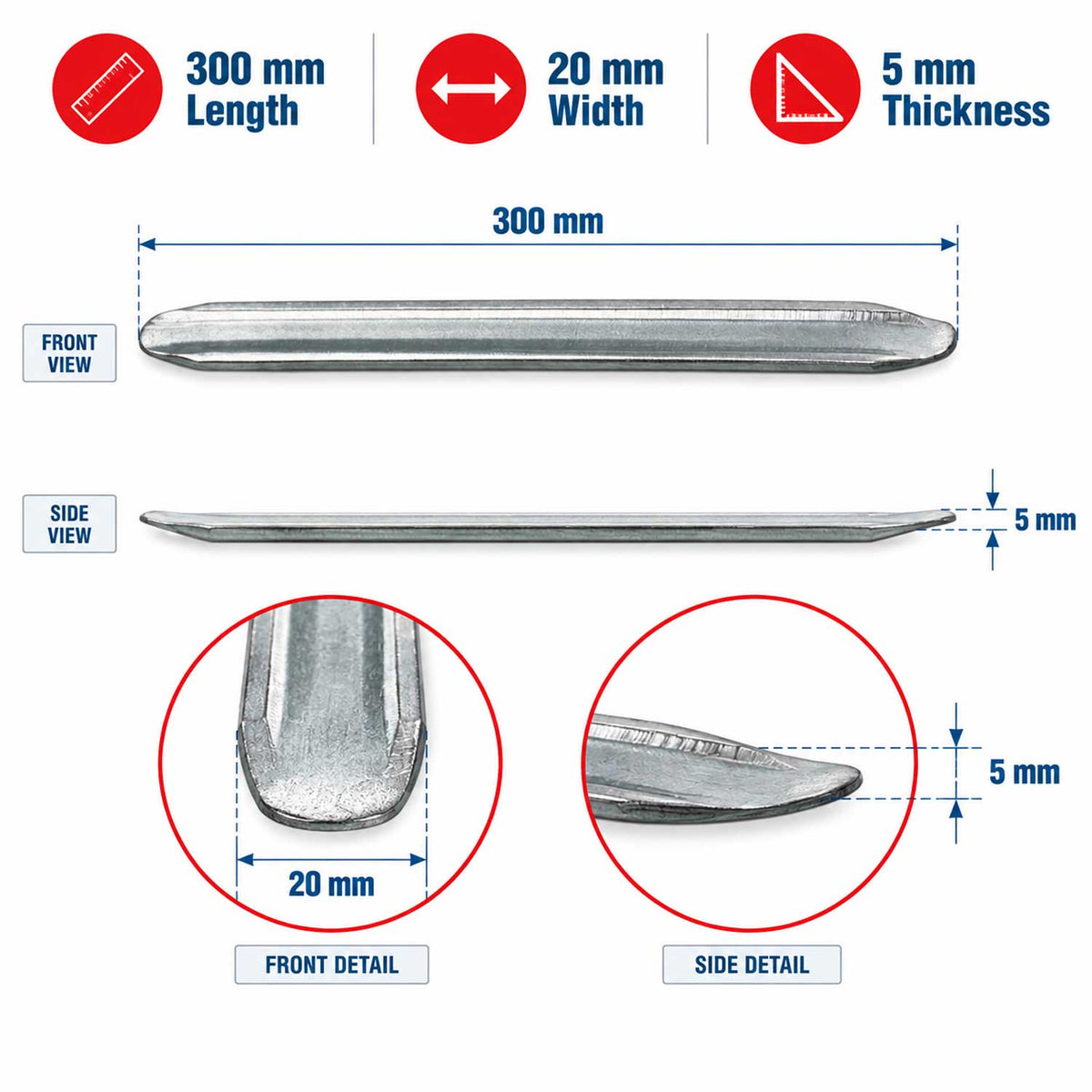 Levier pentru anvelope 30 cm GEBO TOOLS