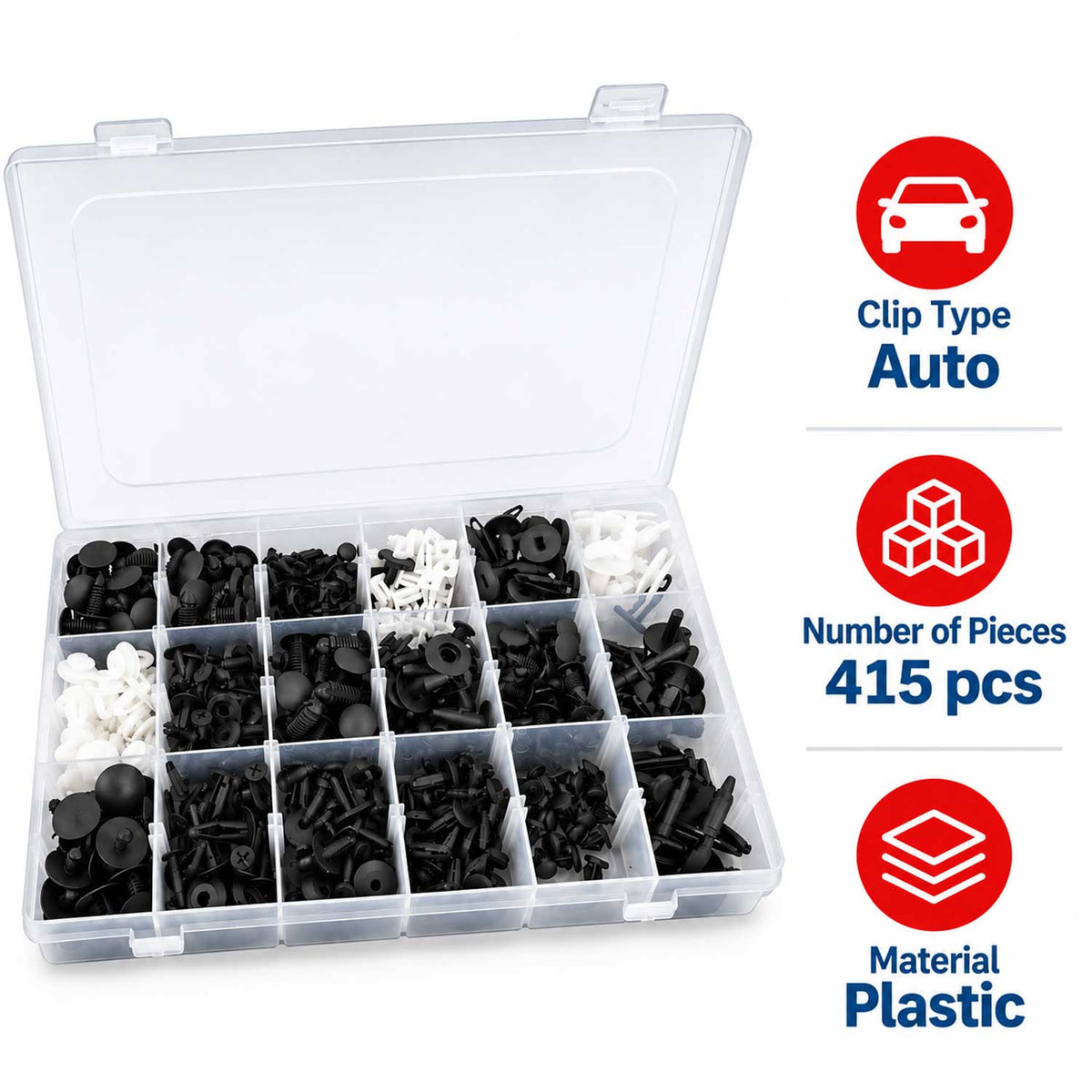 Set clipsuri cleme auto de plastic FORD 415 piese GEBO TOOLS