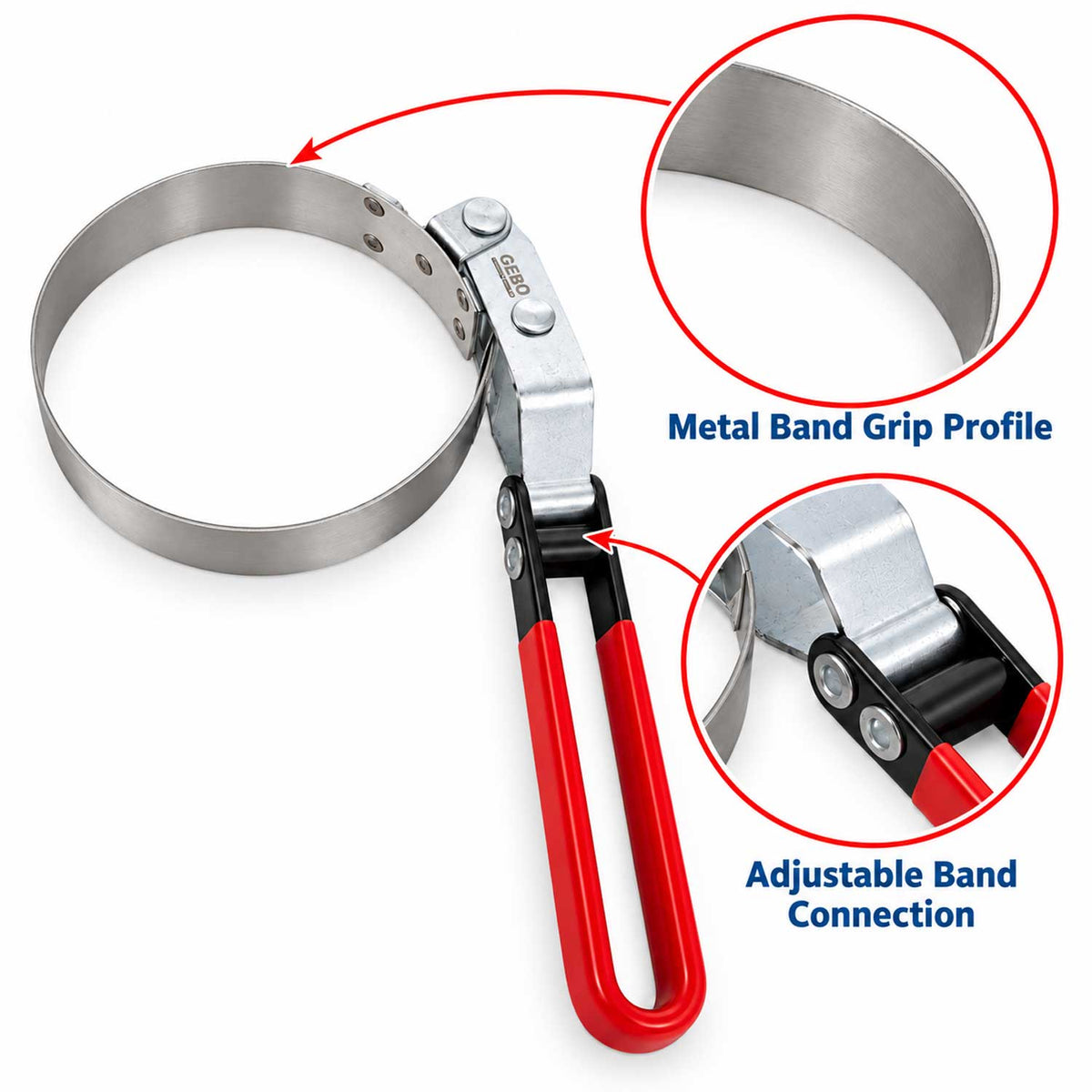 Cheie pentru filtru de ulei cu banda metalica 73-85 mm GEBO TOOLS