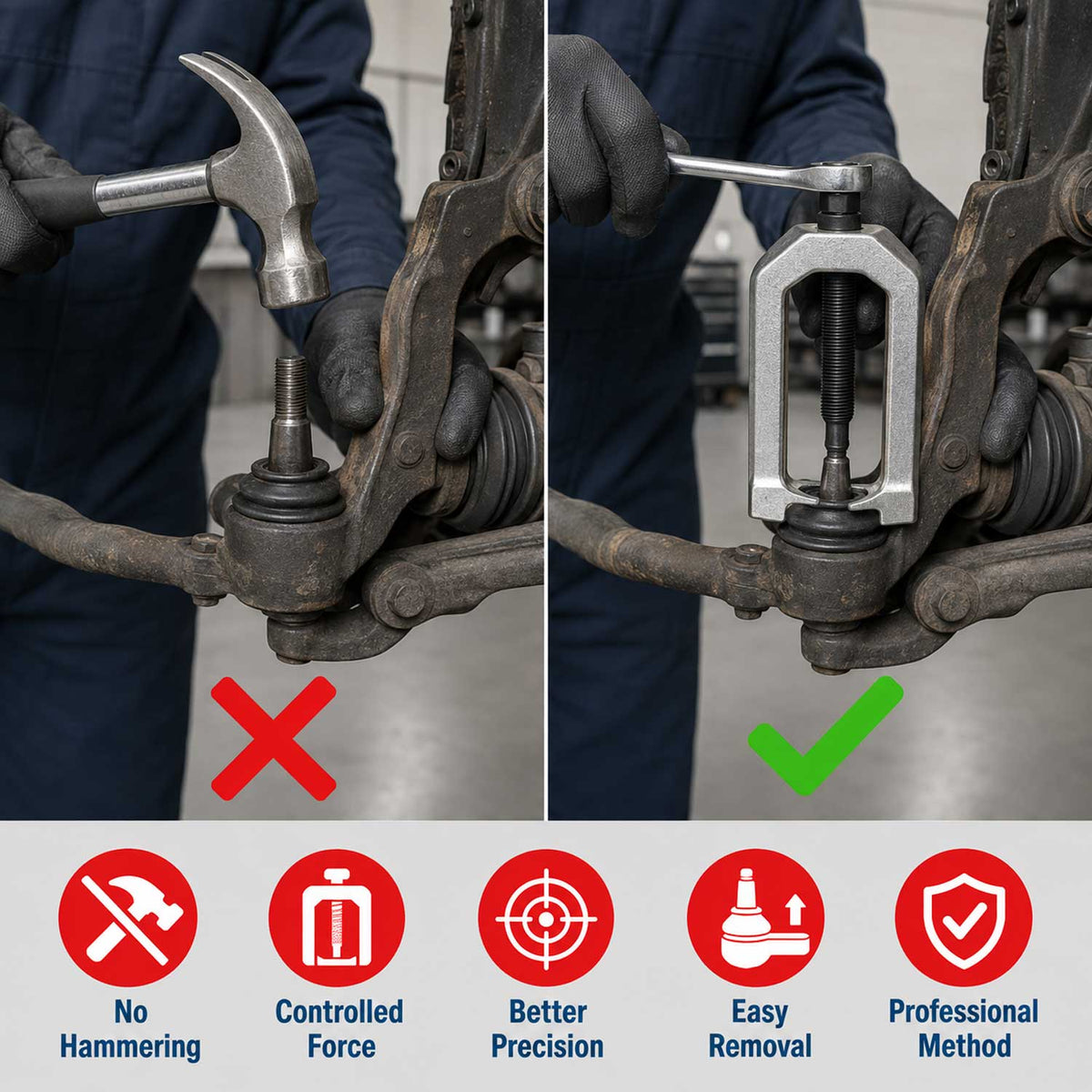 Trusa prese extractoare pivoti rotule capete de bara GEBO TOOLS