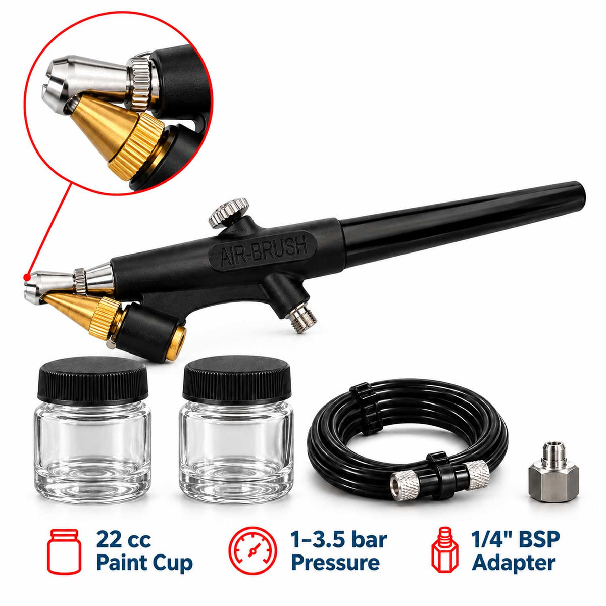 Set pistol aerograf 6 piese BD138 GEBO TOOLS