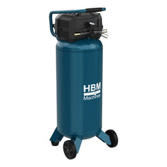 COMPRESOR VERTICAL HBM OLANDA 50L FARA ULEI, 10 BAR, 180 L/MIN, SILENTIOS, CU ROTI SI MANER, INTRETINERE REDUSA