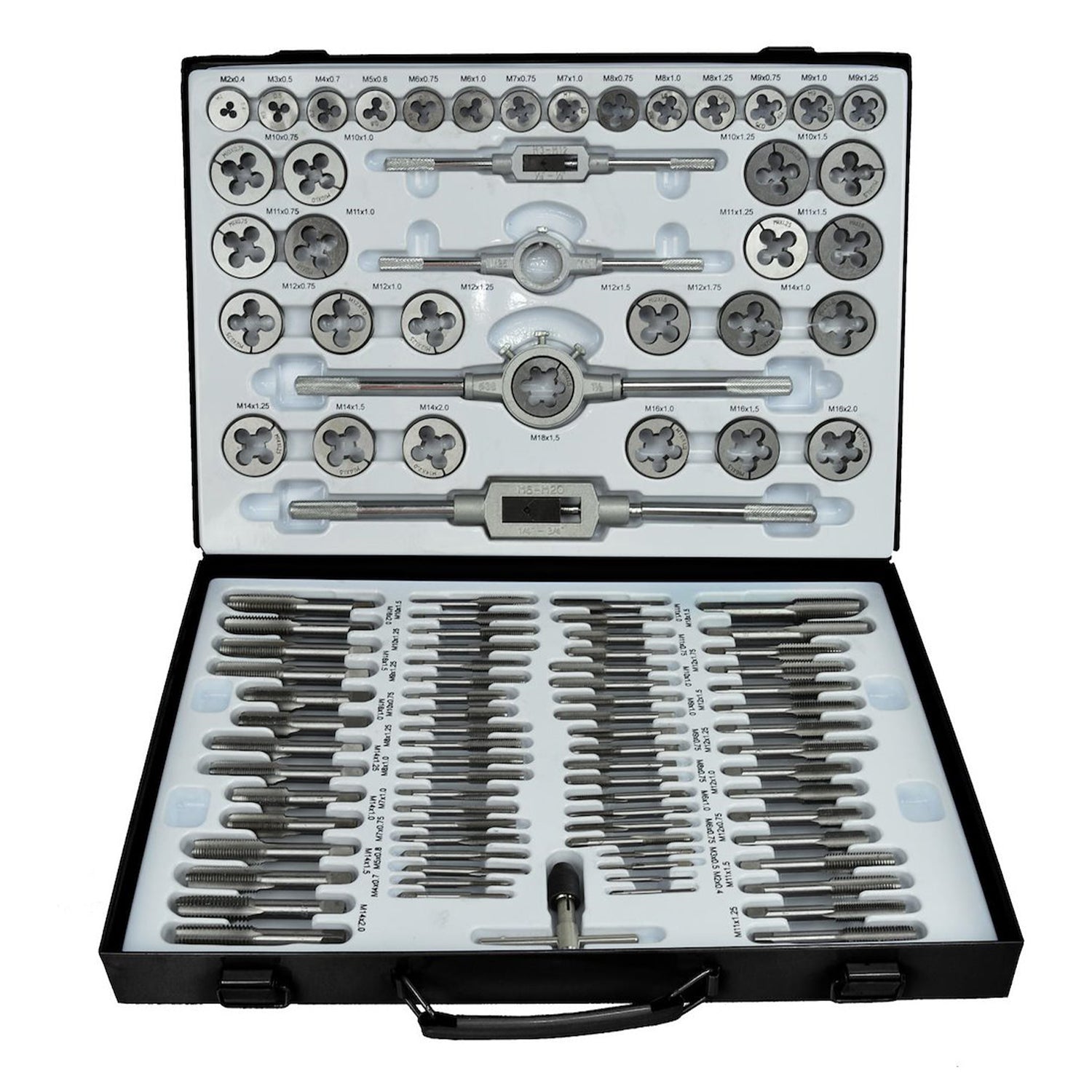 SET TAROZI SI FILIERE 110 PIESE, PENTRU FILETE INTERIOARE SI EXTERIOARE - GEKO